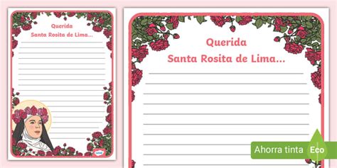Carta para Santa Rosa de Lima- Guía de trabajo - Twinkl