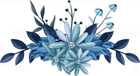 Blue Floral Bouquet With Watercolor 16407666 PNG