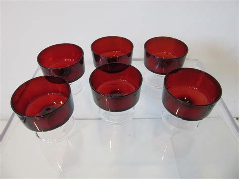 Arcoroc Ruby Desert Glasses France by J. G. Durand For Sale at 1stDibs ...