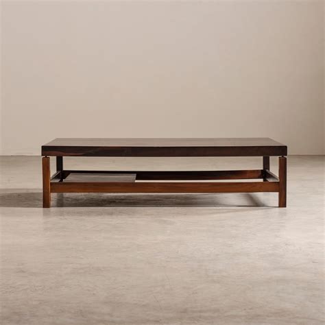 Minimalist Rectangular Coffee Table in Solid Wood, Brazilian Mid ...