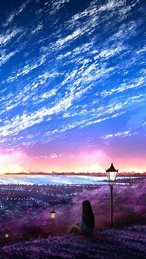 Download wallpaper 1440x2560 girl, solitude, art, loneliness, evening ...