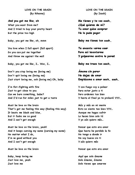 LOVE ON THE Brain Spanglish - LOVE ON THE BRAIN LOVE ON THE BRAIN (By ...