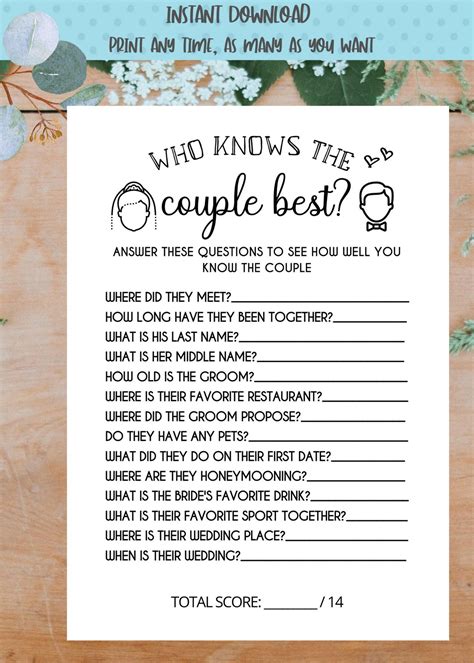 Free Printable Couples Games | Plan Your Year Easily!