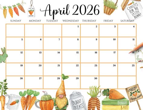 Printable April 2026 Calendar – PrintableLib