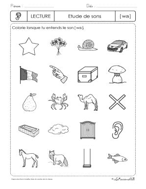 Fillable Online Colorie lorsque tu entends le son wA Fax Email Print ...