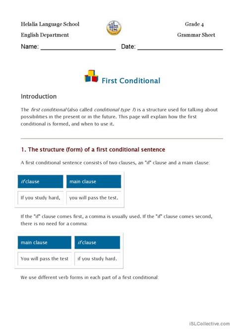 First Conditional ESL 的图像结果