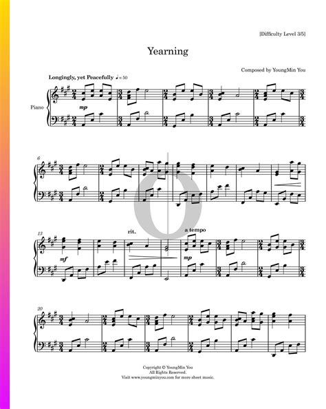 Yearning (YoungMin You) Piano Sheet Music - OKTAV