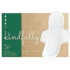 Buy Kindfully Bamboo-Based Menstrual Pads - 32-Count - Super Absorbency ...