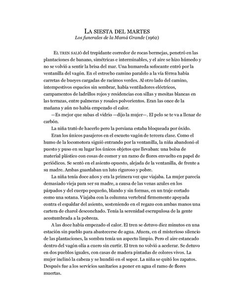 Calaméo - La Siesta Del Martes Cuento Completo