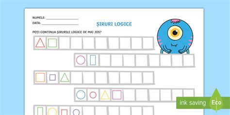 Siruri logice: figuri geometrice Fișă de activitate