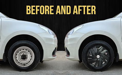 PRIGAN 15 Inch Universal Matte Black Wheel Cover/Cap for All Cars (Set ...