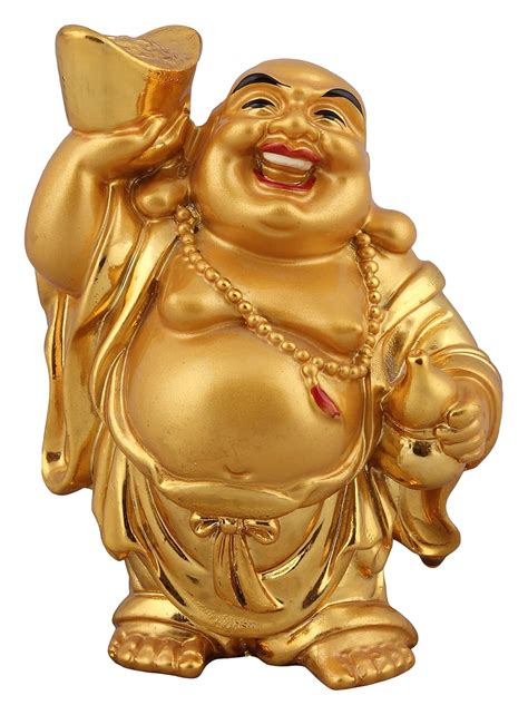 Buy Mumbai Made Porcelain Laughing Buddha Idol (9 cm x 6 cm x 9 cm ...