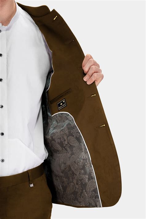 Metallic Bronze Brown Plain-Solid Premium Cotton Bandhgala/Jodhpuri ...