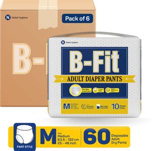 B-FIT Regular Pant Style Adult Diapers - M - Buy 60 B-FIT Cotton Adult ...