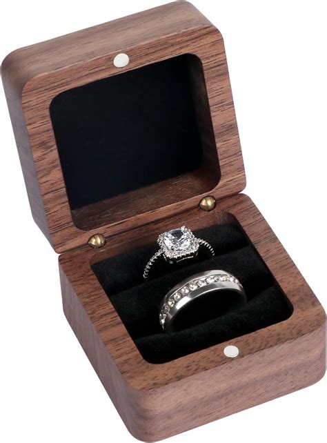 Amazon.com: Wooden Wedding Ring Box for 2 Rings,Wedding Ring box for ...
