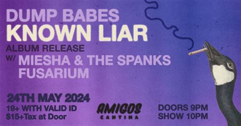 Dump Babes "Known Liar" Album Release w/ Miesha & the Spanks + Fusarium ...