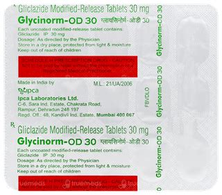 Glycinorm Od 30 MG | Order Glycinorm Od 30 MG Tablet Mr Online at Truemeds
