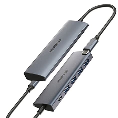 USB C Hub, HANRICO USB-C Laptop Docking Station 5 in 1 Compatible for ...