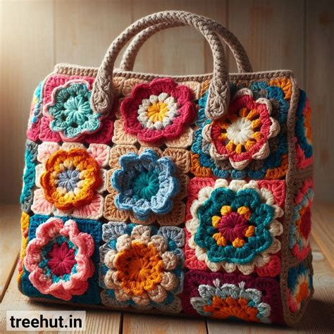 Floral Granny Square Crochet Handbag Ideas and how to make them