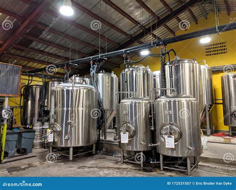 Inside Aloha Beer Co Brewery Editorial Photography - Image of metallic ...