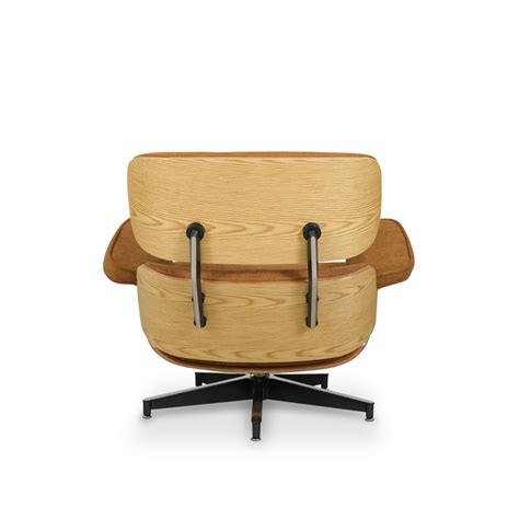 Replica Eames Lounge Chair with Ottoman - Oak & Camel Brown