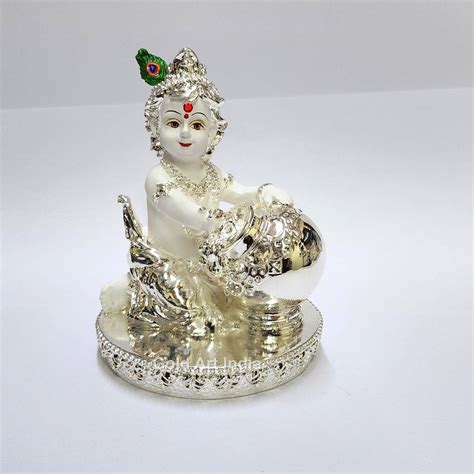 Buy Gold Art India Makhan Krishna | Idol for Home Decor| Laddu Gopal ...