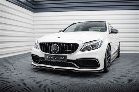 LAME DU PARE-CHOCS AVANT V.1 Mercedes-AMG C63 Sedan / Estate W205 / S205 Gloss Black | Notre ...