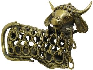 Shabari Handmade Brass Dhokra Art Sitting Nandi Jali Showpiece ...