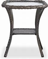 Amazon.com: Outdoor Patio Side Table Small Brown Wicker Rattan End ...