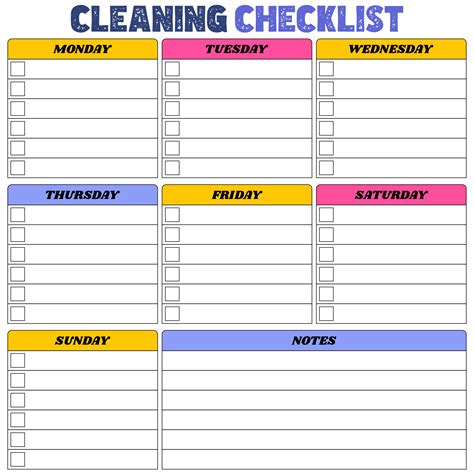 Printable Editable Cleaning Checklist Template - Templates Printable