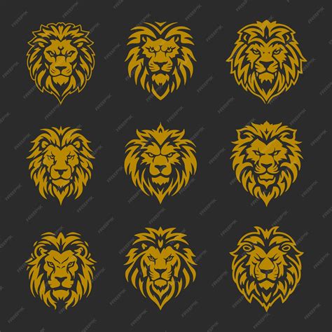 Premium Vector | Head lions logo