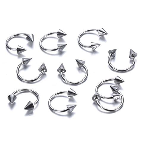 Buy Iconik 16G ~ 12Mm Silver Horseshoe Circular Piercing Arrow Eyebrow ...