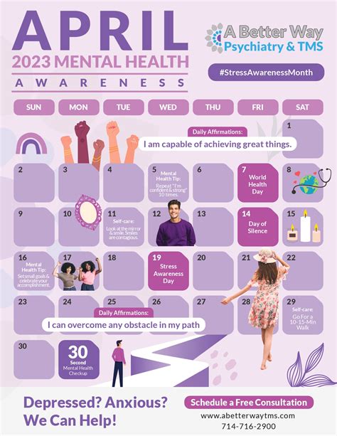 2023 Mental Health Awareness Calendar - A Better Way TMS