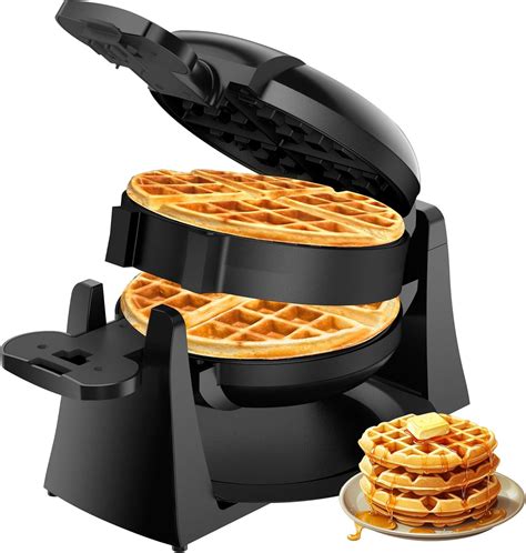 Amazon.com: Waffle Maker, 1400W Double Belgian Waffle Iron 180° Flip, 8 ...