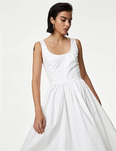 Buy Pure Cotton Midi Cami Shift Dress at Marks & Spencer