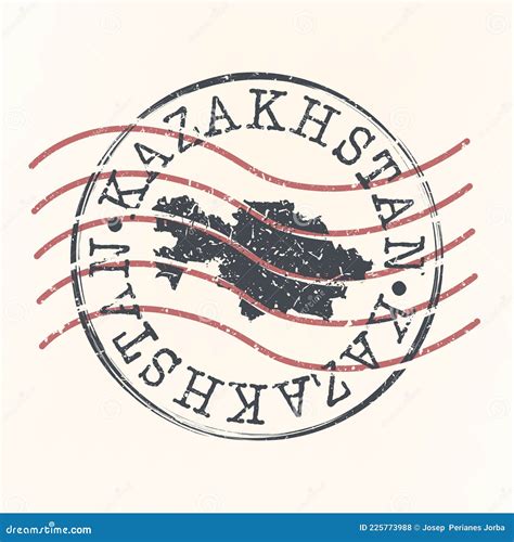 哈萨克斯坦邮票. 地图剪影标记. 护照圆设计. 矢量图. 设计复古旅行. 向量例证 - 插画 包括有 荒地, 过帐: 225773988