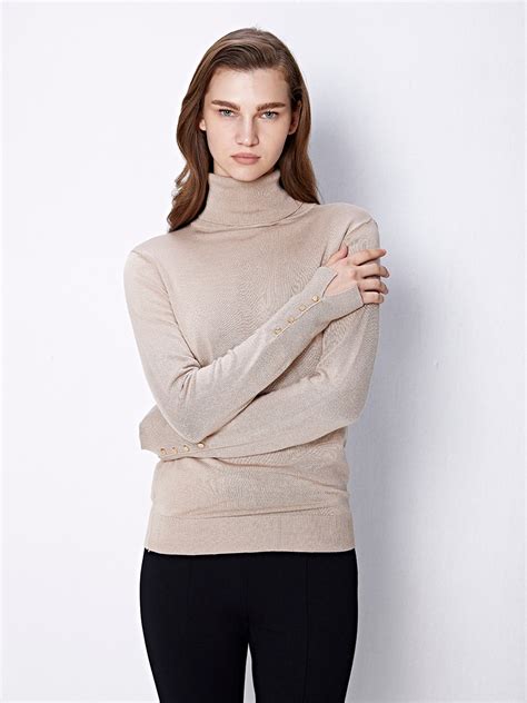 Beige Turtle Neck Sweater