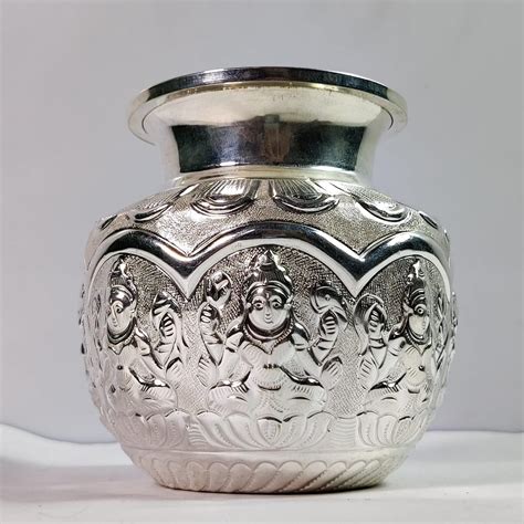 Buy Prakruthi Pure Silver Ashtalakshmi Kalasam 109g Online at Low ...