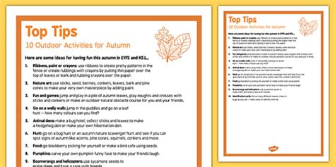 10 Outdoor Activities List: Autumn Ideas for EYFS Children