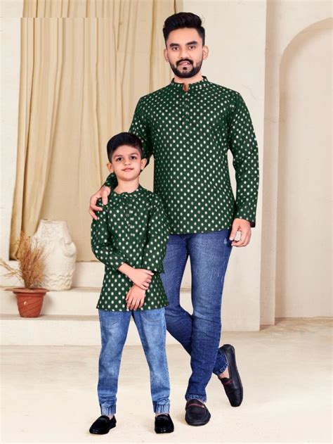 Father And Son 2 Regular Wear Short Kurta Collection