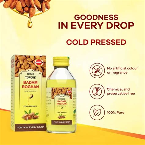 Torque Badam Roghan Oil | 100% Pure, Cold Pressed & Sweet Almond Oil ...