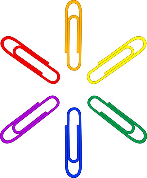 Rainbow Paper Clip Pattern - Free Clip Art
