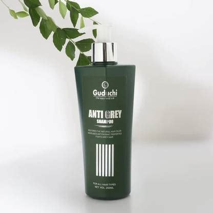 Guduchi Anti Grey Shampoo (Restores Original Hair Color and Fights Grey ...