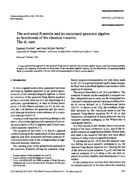 (PDF) The universal R-matrix and its associated quantum algebra as ...