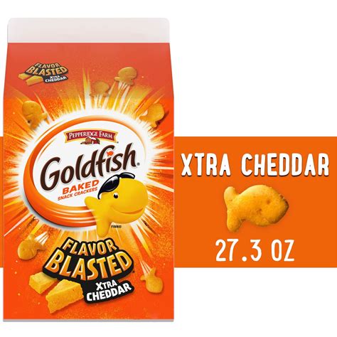 Goldfish Flavor Blasted Xtra Cheddar Cheese Crackers, 27.3 oz Carton ...