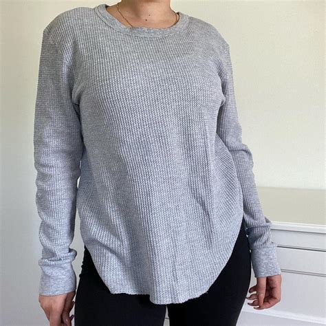 Grey thermo waffle long sleeve shirt. Some very... - Depop