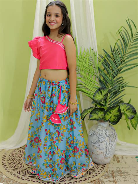 Girl's Silk Pink Lehenga Sets – Trendia