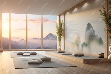 Premium Photo | A yoga and meditation room