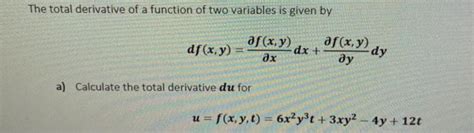 Image result for Total derivative Examples