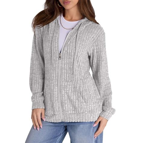 Zip Up Hoodie Sweaters Women Oversized Sweatshirt Long Sleeve 2024 Fall ...